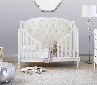 Blythe 3-in-1 Upholstered Convertible Crib, French White & Ivory Washed Linen Cotton, In-Home - Image 3