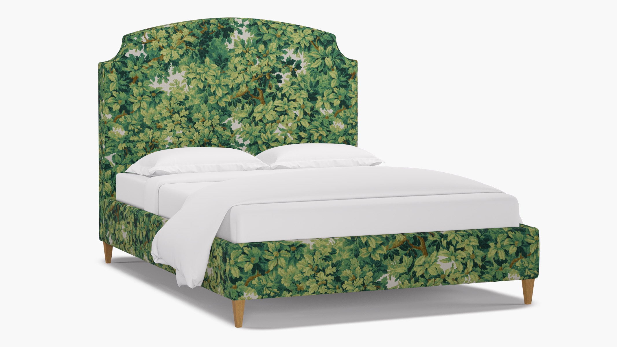 Cove Bed, Verdure Bois De Chene, Natural Square Tapered Leg, Queen - Image 1