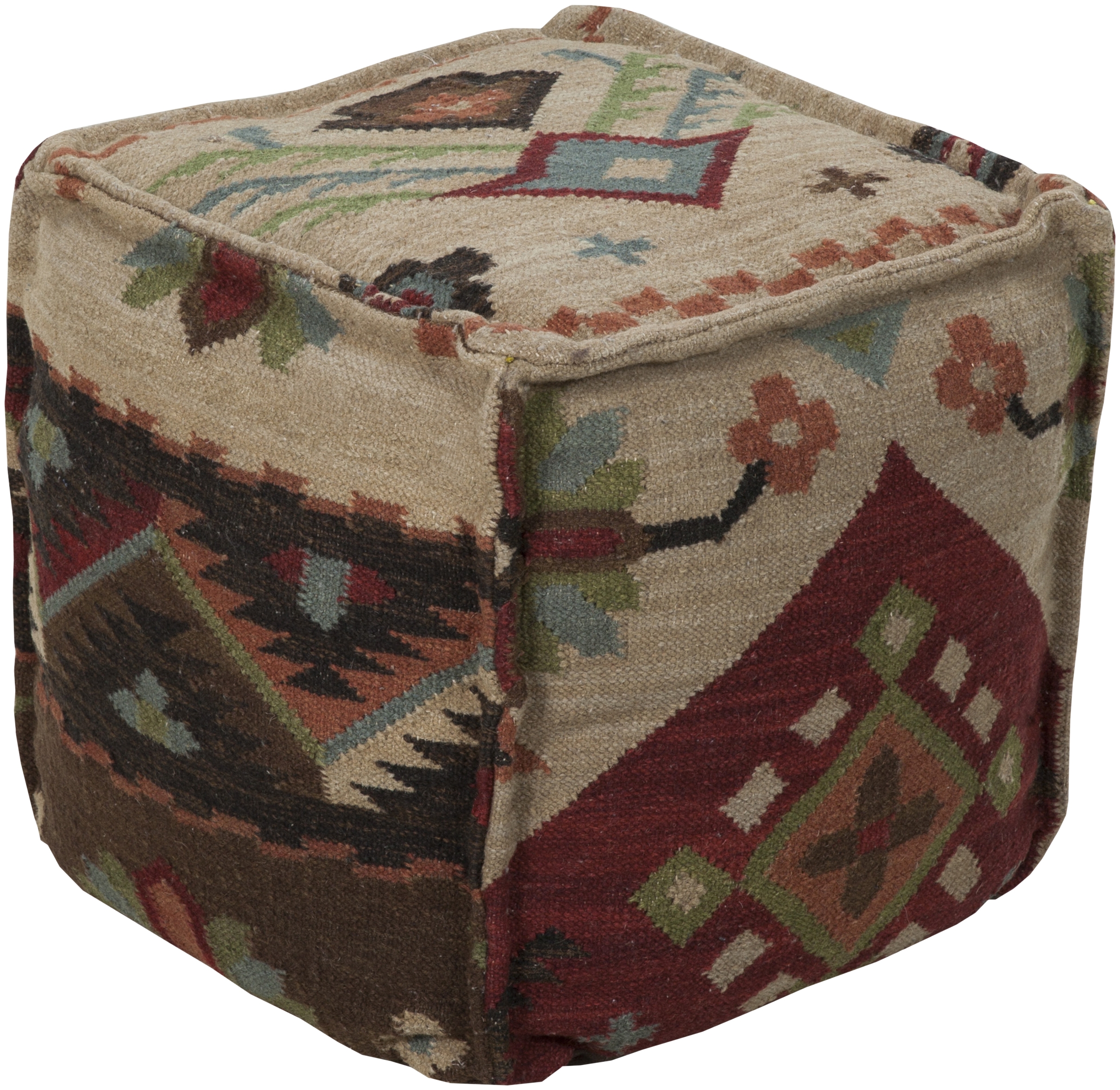Frontier Hand Woven Pouf - Image 0