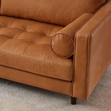 Dennes 88" Sofa, Charme Leather, Tan, Walnut - Image 3