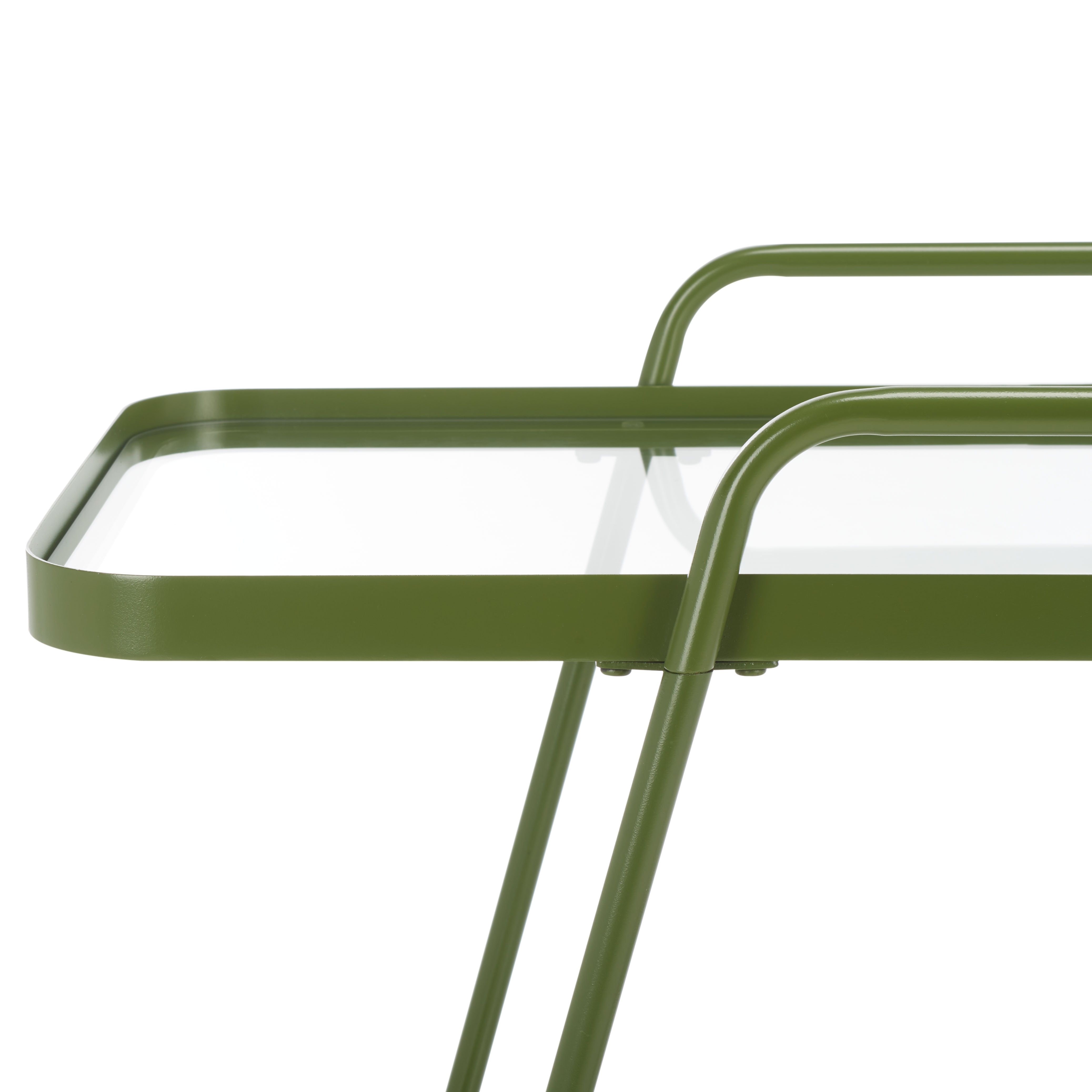 Zunia 2 Tier Bar Cart - Green / Glass - Image 2