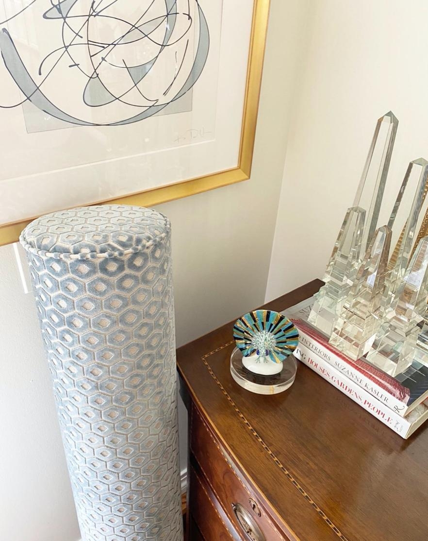 THE BOLSTER :: PALOMA CUT VELVET // CERULEAN BLUE - BY THE YARD - Image 4