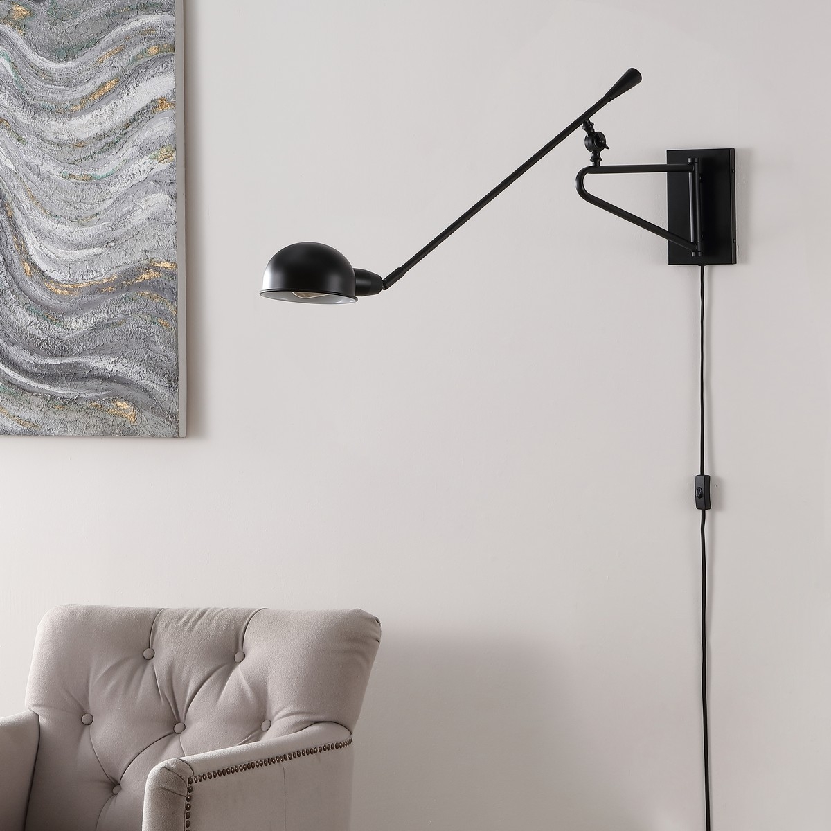 Moxley 36.5" Wall Sconce - Black - Safavieh - Image 2