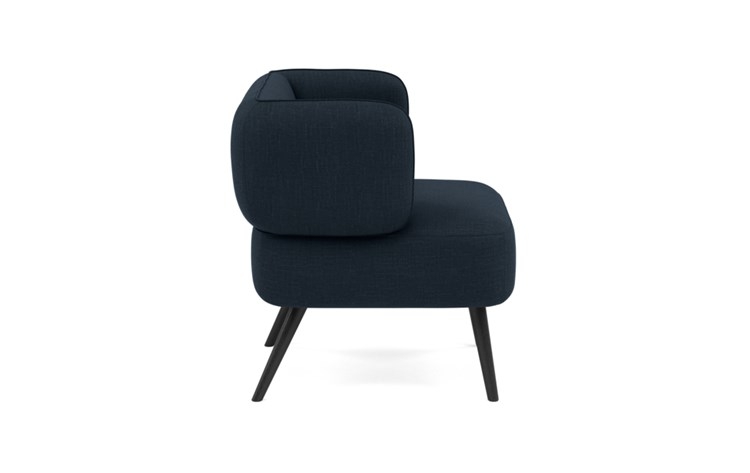 Parker Slipper Chair with Blue Boy Blue Fabric and Matte Black legs - Image 2