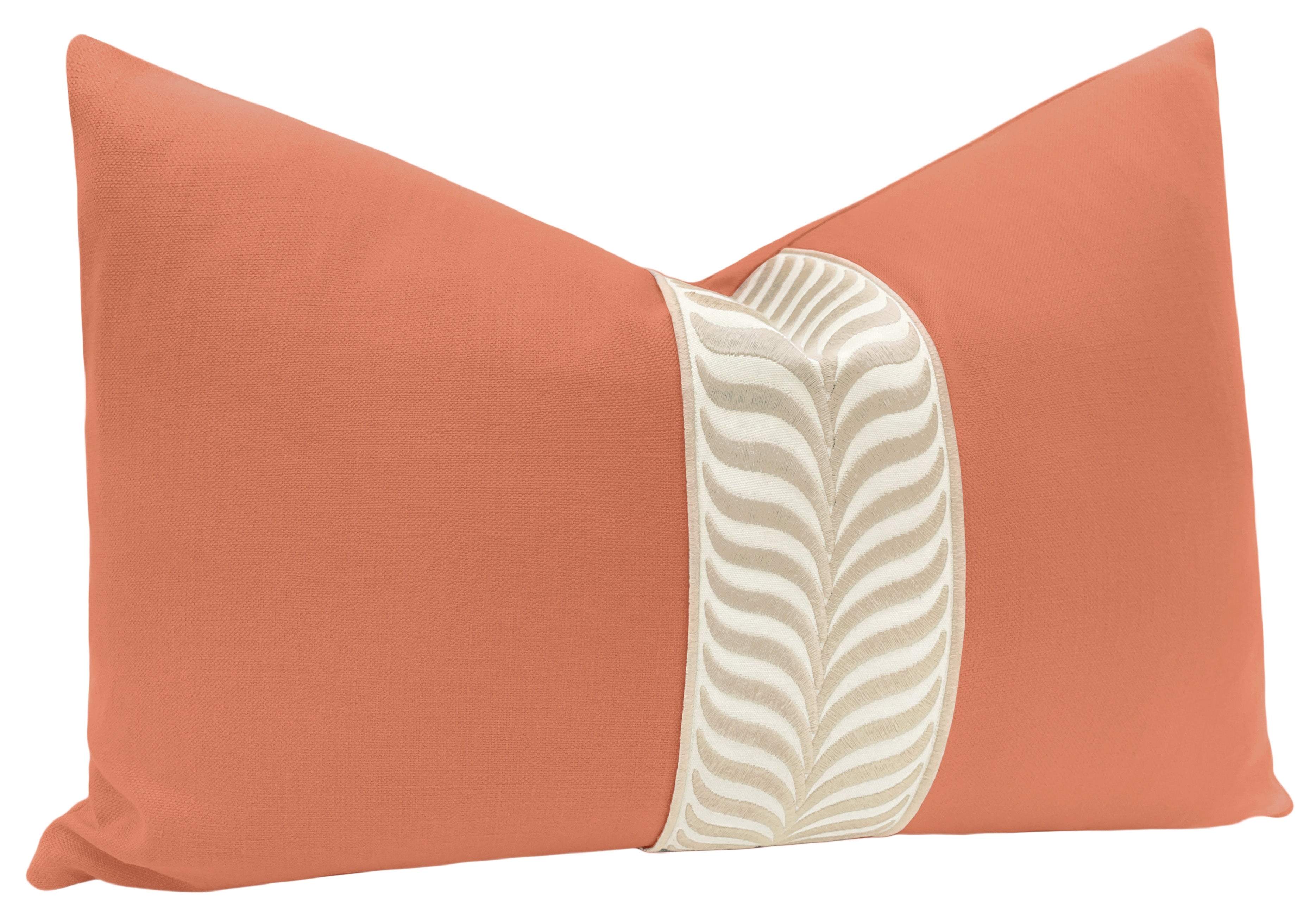 CLASSIC LINEN // PERSIMMON + TRELLIS TRIM // NATURAL - 20” X 26” STANDARD SHAM - Image 4