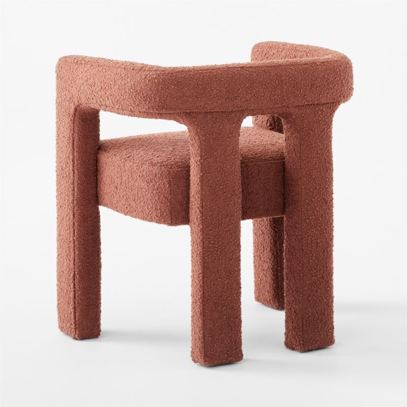 Stature Terracotta Red Boucle Dining Armchair - Image 4