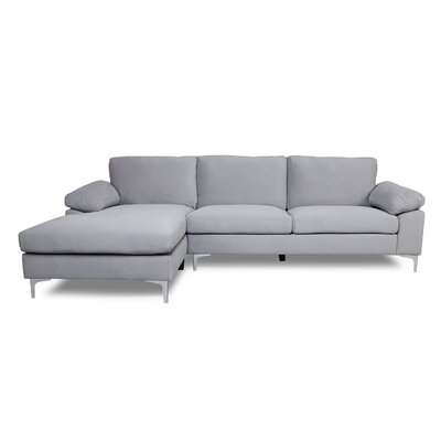 Aasiyah 103.5" Wide Velvet Left Hand Facing Sofa & Chaise - Image 0