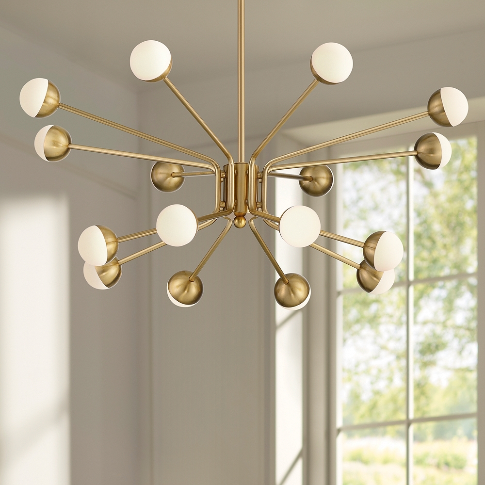 Possini Euro Aries 30"W Soft Gold 16-Light LED Chandelier - Image 0