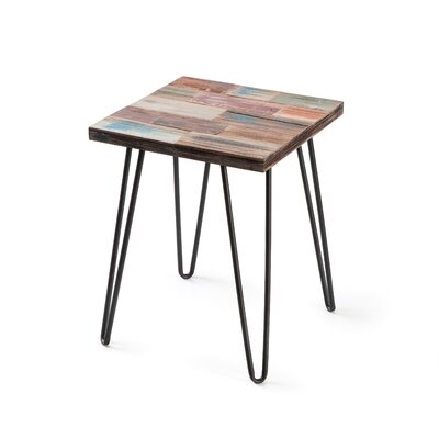 Parkman End Table With Hairpin Table Legs, 16" X 16" X 20" Heigh, Brick Square - Image 0