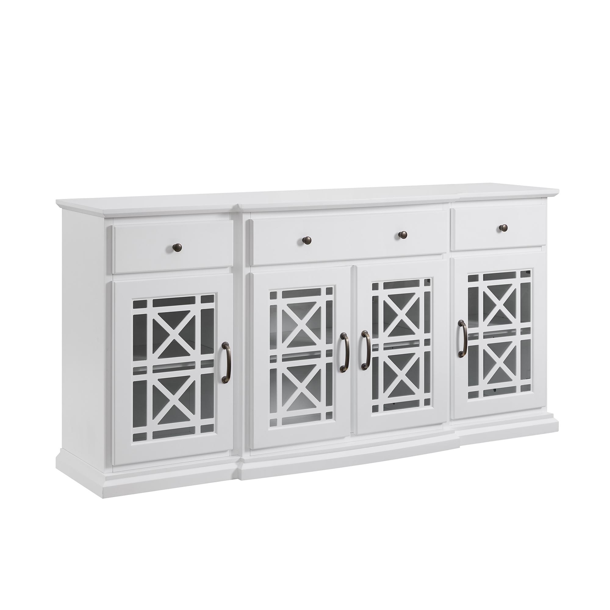 Landon 60" Tiered Fretwork Sideboard - White - Image 0