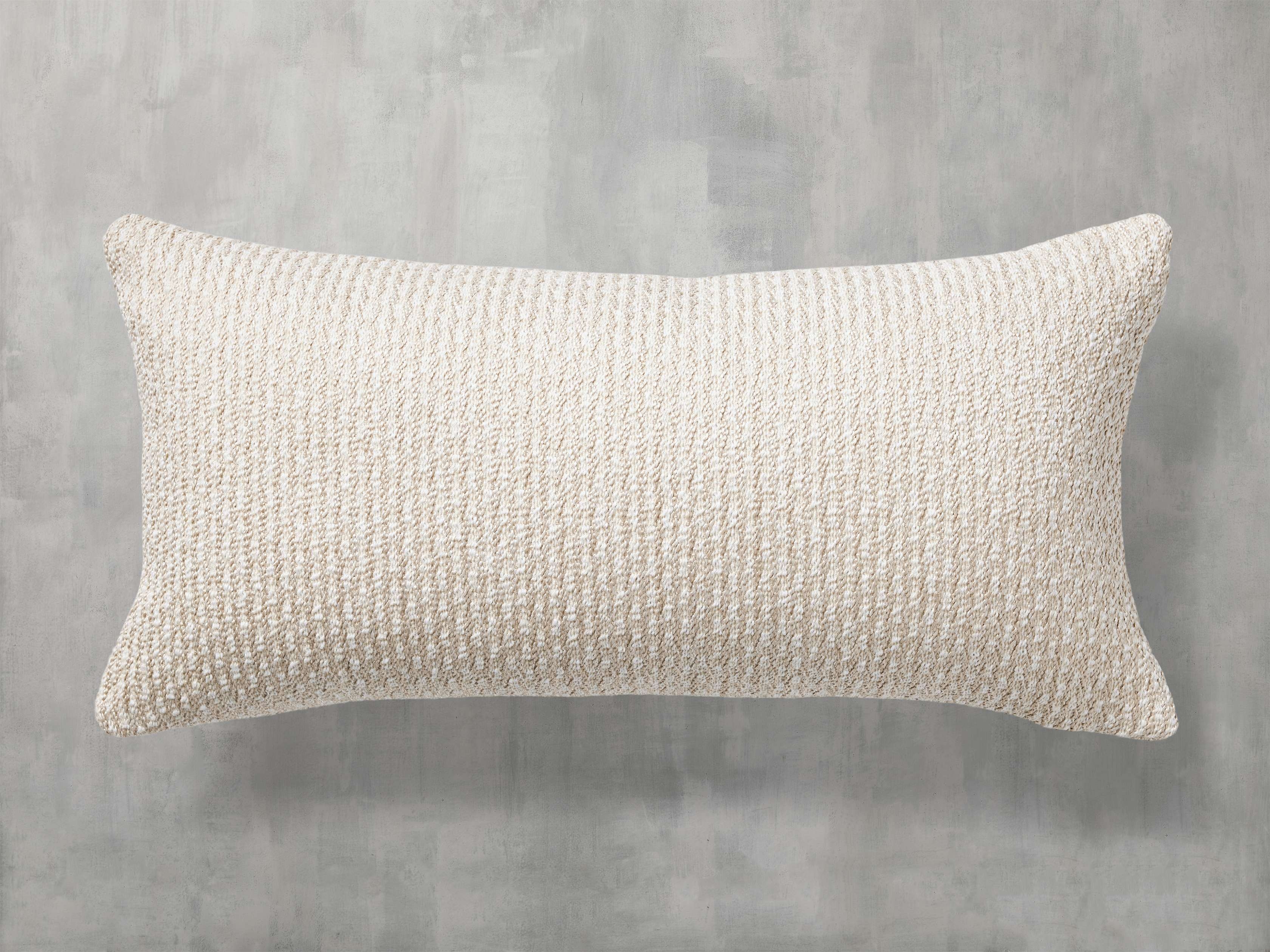 Caerula Outdoor Lumbar Pillow in Polyester White  Cashmere - Image 0