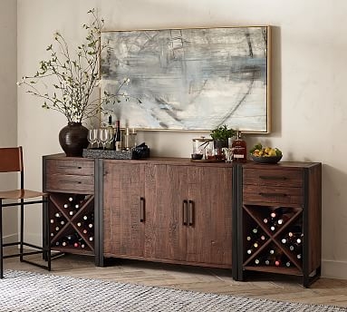 Griffin Reclaimed Wood Buffet &amp; Wine Console Set, Reclaimed Pine - Image 0