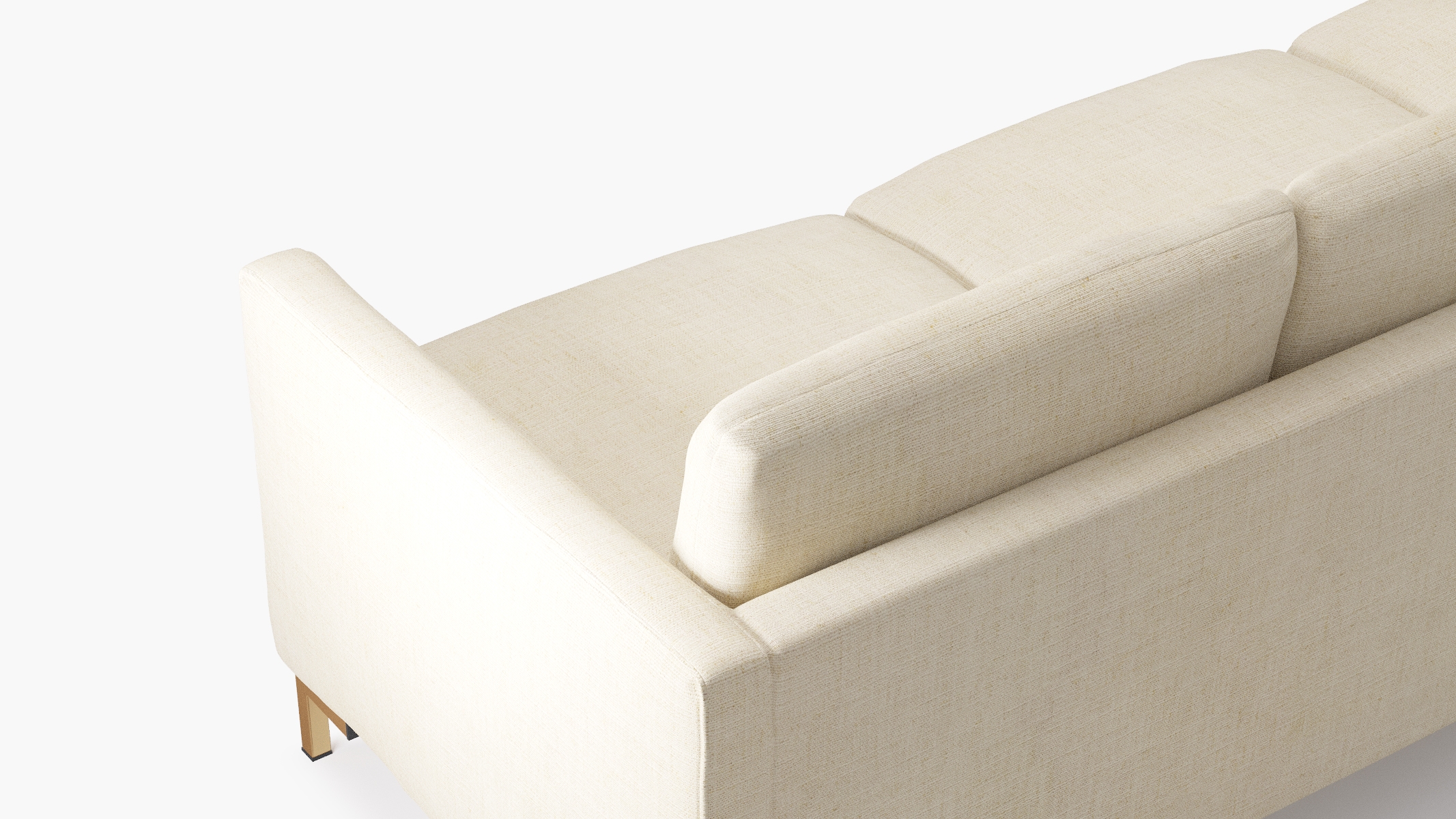 Modern Sofa, Talc Everyday Linen, Brass - Image 4