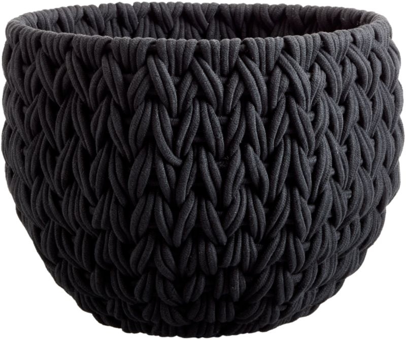 Conway Round Black Cotton Storage Basket XL - Image 5
