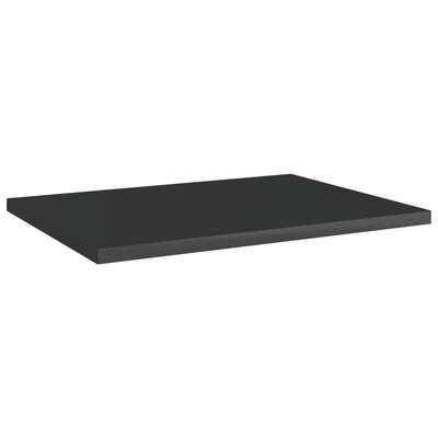 Latitude Run® Bookshelf Boards 8 Pcs High Gloss Black 15.7"X11.8"X0.6" Chipboard - Image 0
