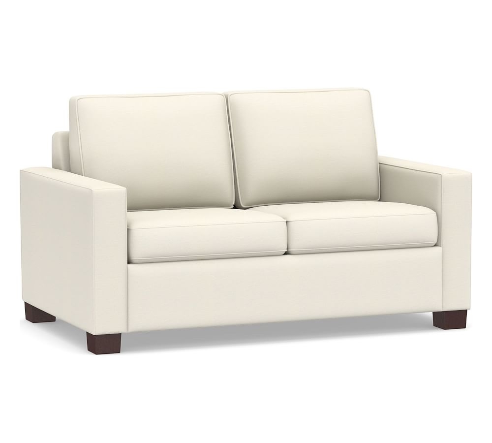 Cameron Square Arm Upholstered Deluxe Full Sleeper Sofa, Polyester Wrapped Cushions, Textured Twill Ivory - Image 0