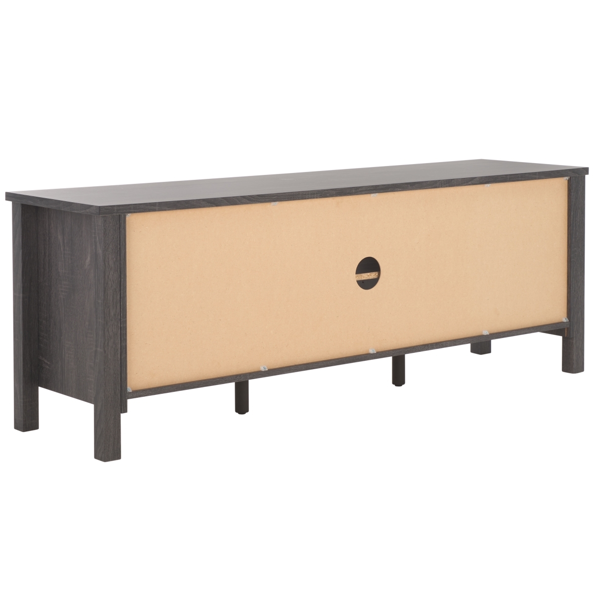 Evane 2 Door Media Stand - Distressed Black / Natural - Safavieh - Image 8