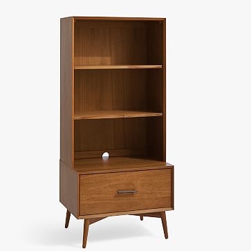 Mid-Century 2 Hutch, 2 Drawer Base, White - Image 1