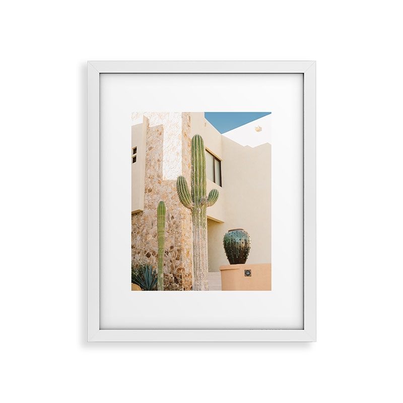 Cabo Cactus Vii by Bethany Young Photography - Modern Framed Art Print, White, 16" x 20" - Image 0