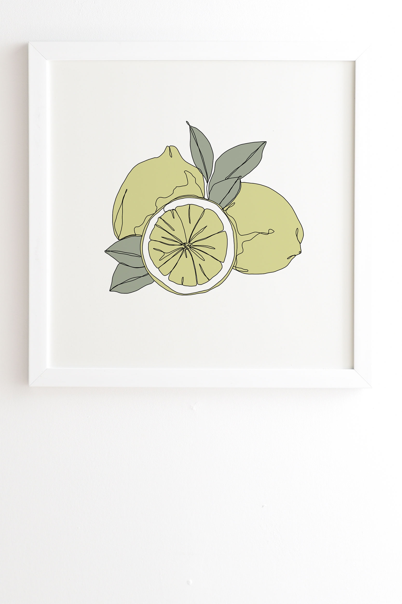Lemons Artwork by The Colour Study - Framed Wall Art Basic White 19" x 22.4" - Image 1