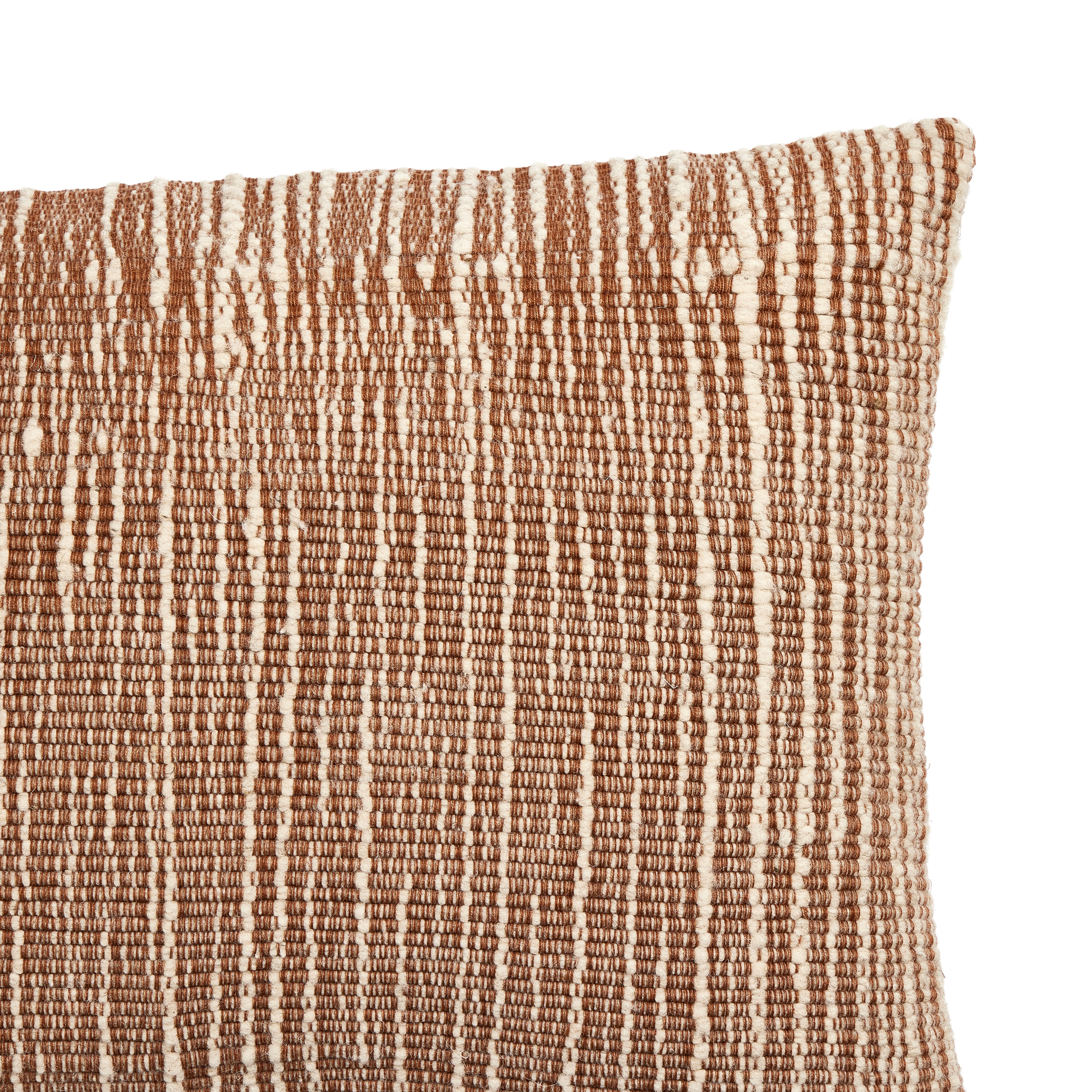 Handwoven Stripe Wool Pillow-Ntrl-14x20 - Image 2