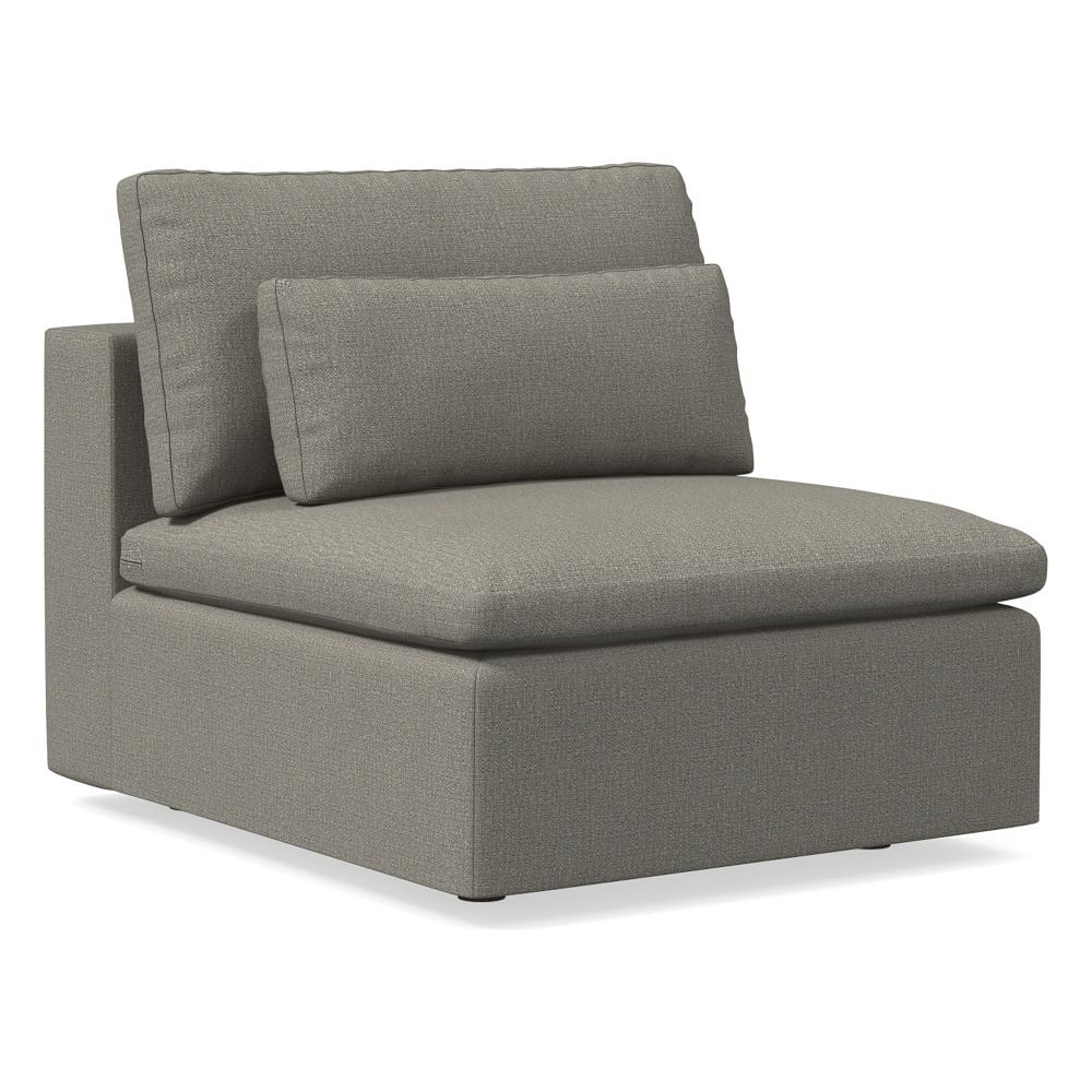 Harmony Modular Armless Single, Down, Performance Basketweave, Silver, Concealed Supports - Image 0