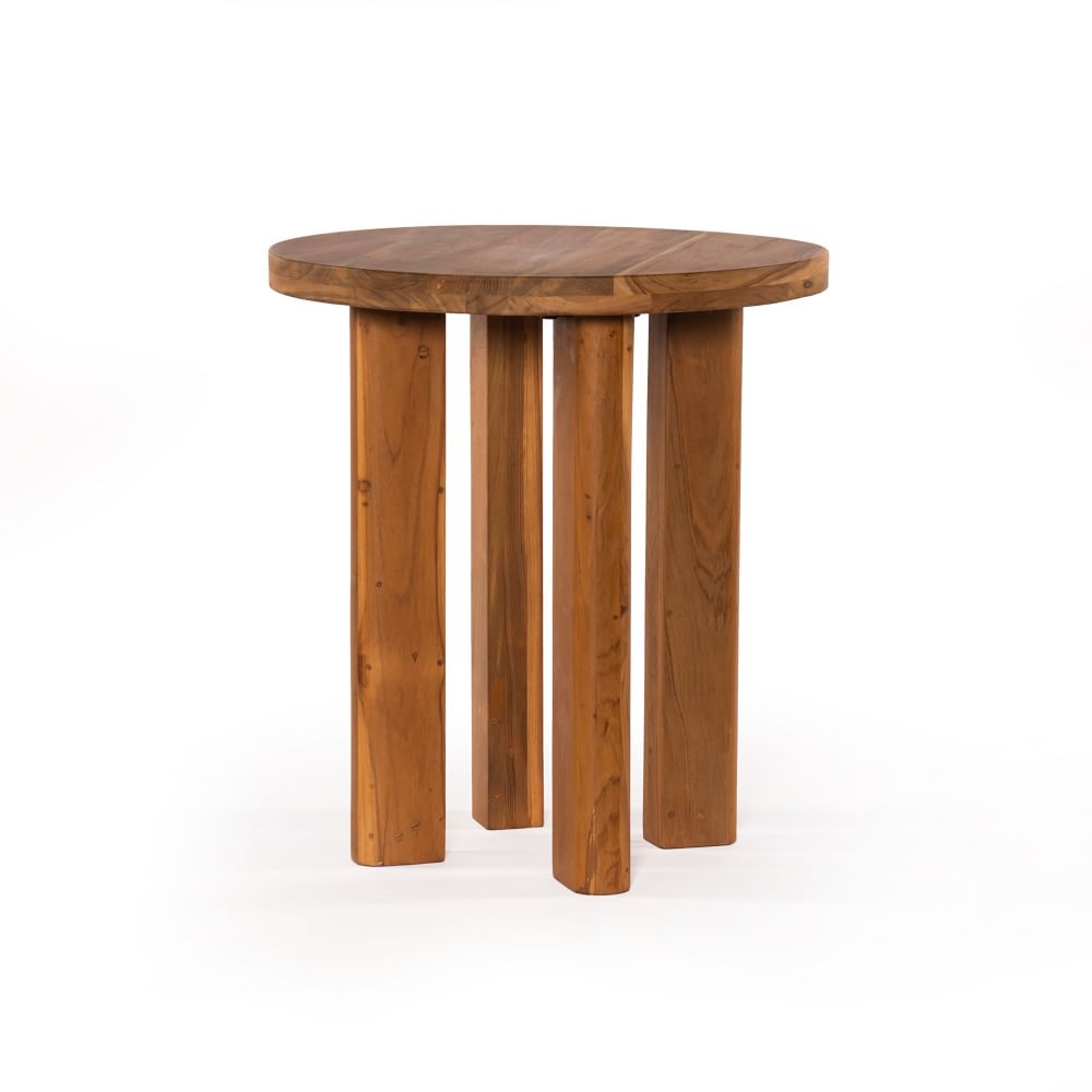 Reclaimed Teak 22" Side Table, Natural Reclaimed Teak - Image 0