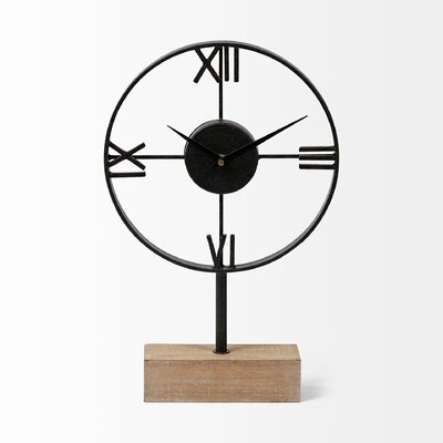 Oris Analog Metal Quartz Tabletop Clock in Black - Image 0