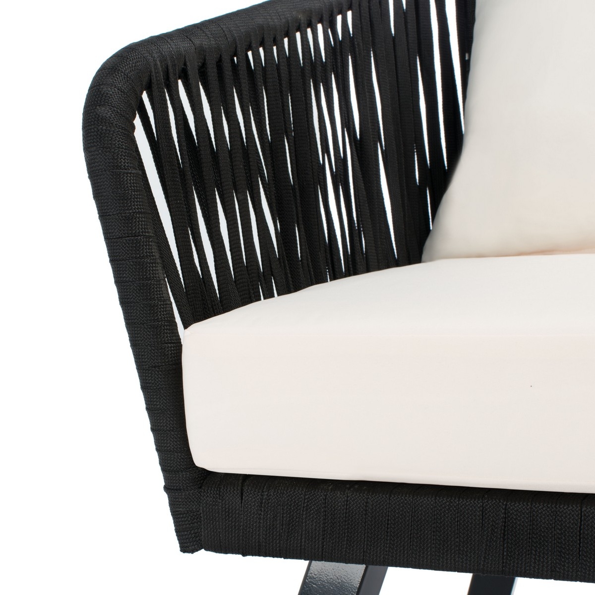 Jorda 4 Pc Rope Living Set - Black/Beige - Safavieh - Image 4