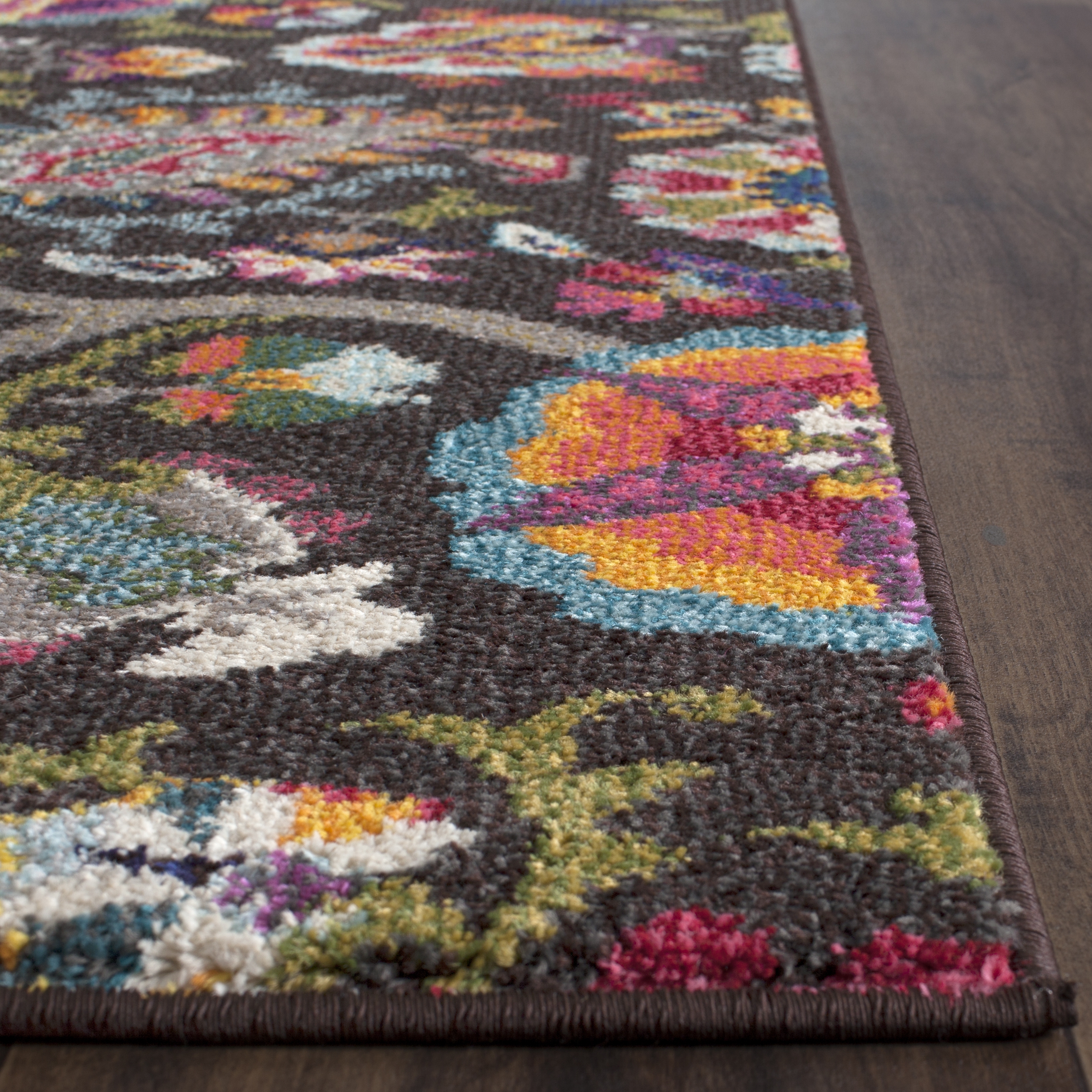 Arlo Home Woven Area Rug, MNC229B, Brown/Multi,  2' 2" X 8' - Image 2