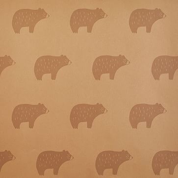 Chubby Bear Kraft Wallpaper by Nathan Turner, Black - Image 1