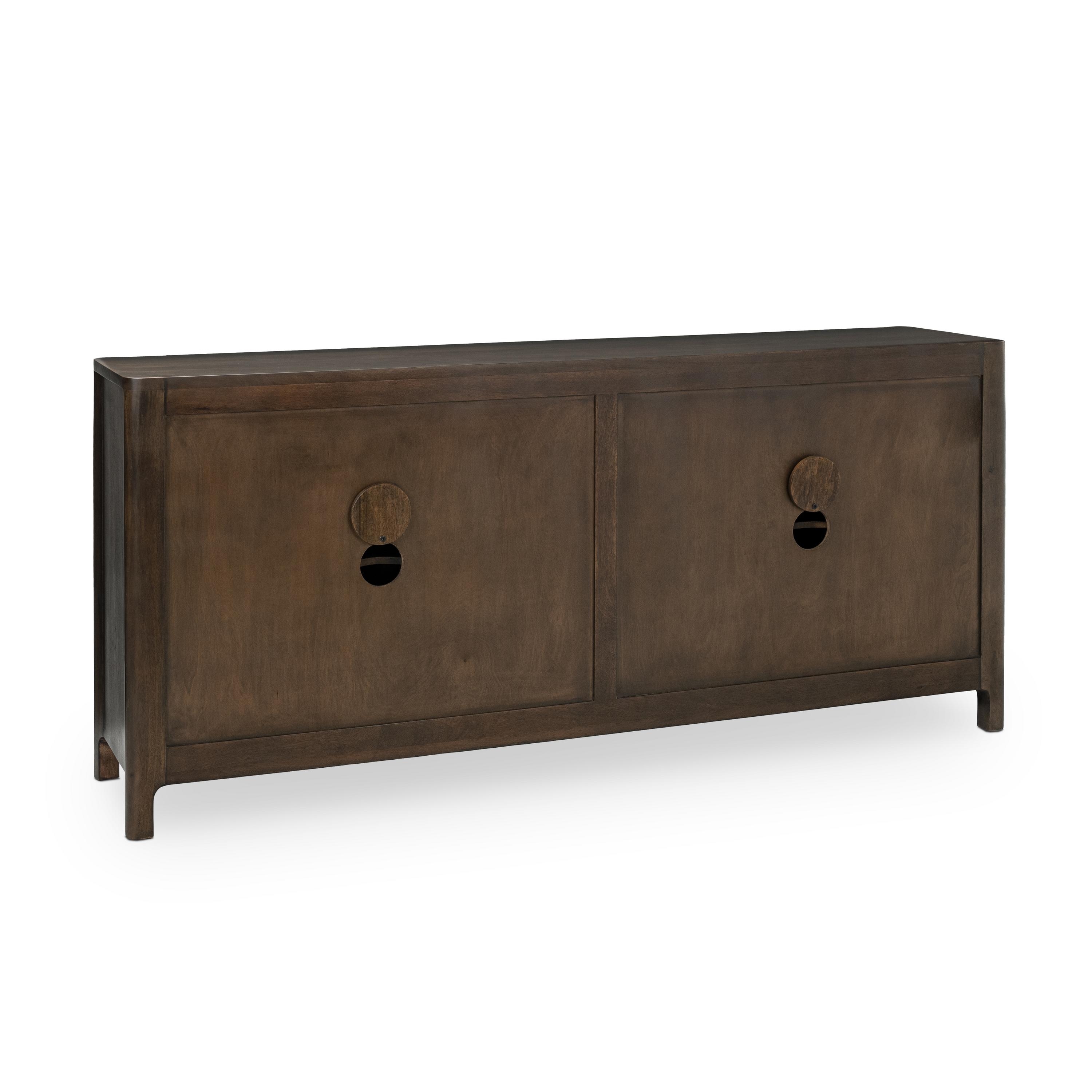 Colson Mango Wood 4Dr Cabinet Coffee Brown - Image 4