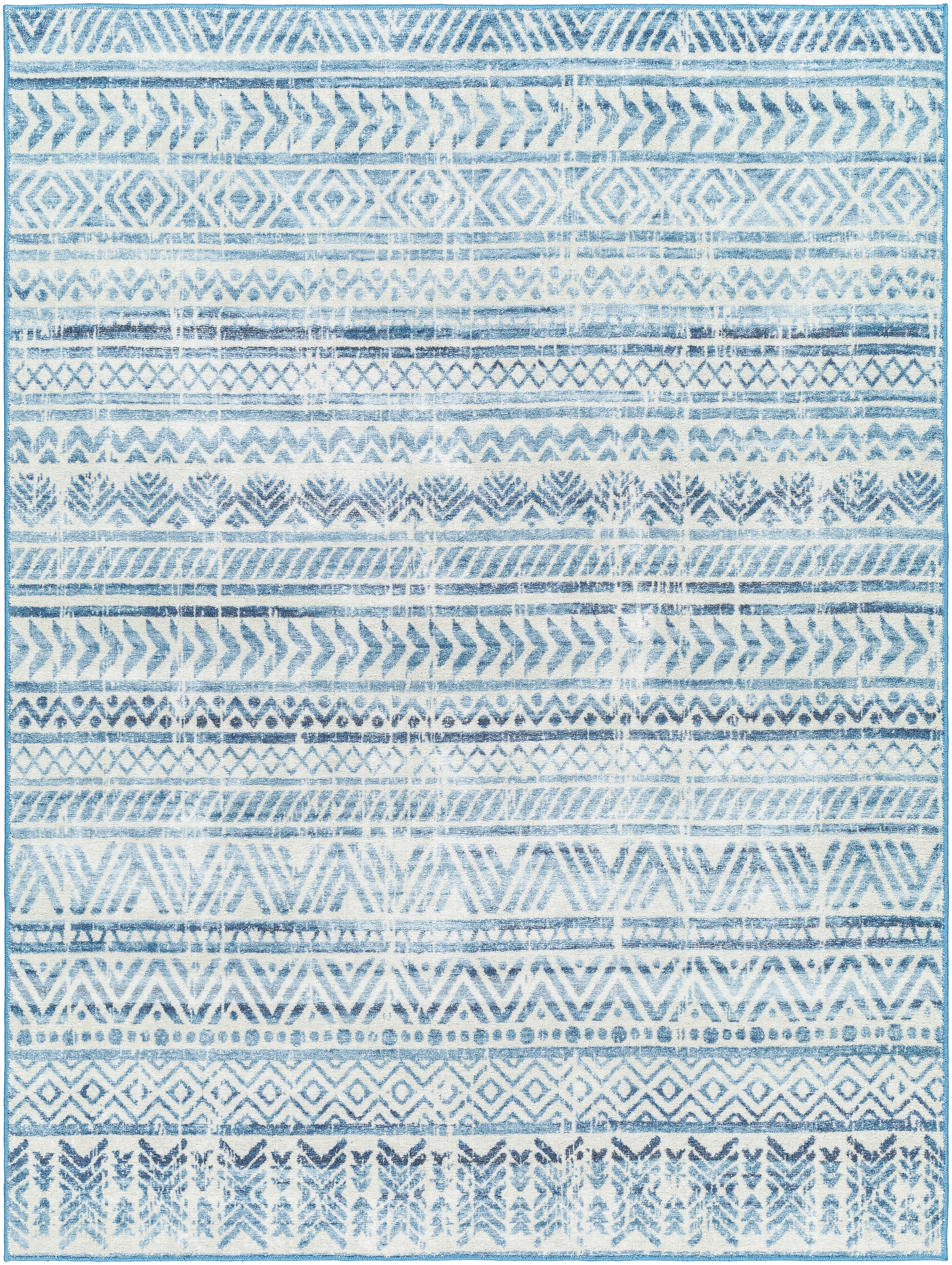 Hera Blue Indoor 8'10" x 11'10" Machine Woven Rug - Image 0