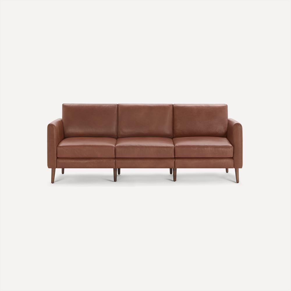 Nomad Arch Leather Sofa, Chestnut, Walnut Wood - Image 0
