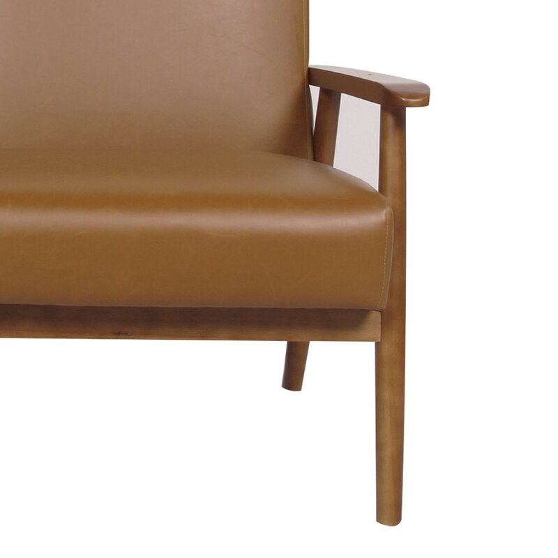 Sissinnguaq 27.2" W Faux Leather Armchair, Brown - Image 4