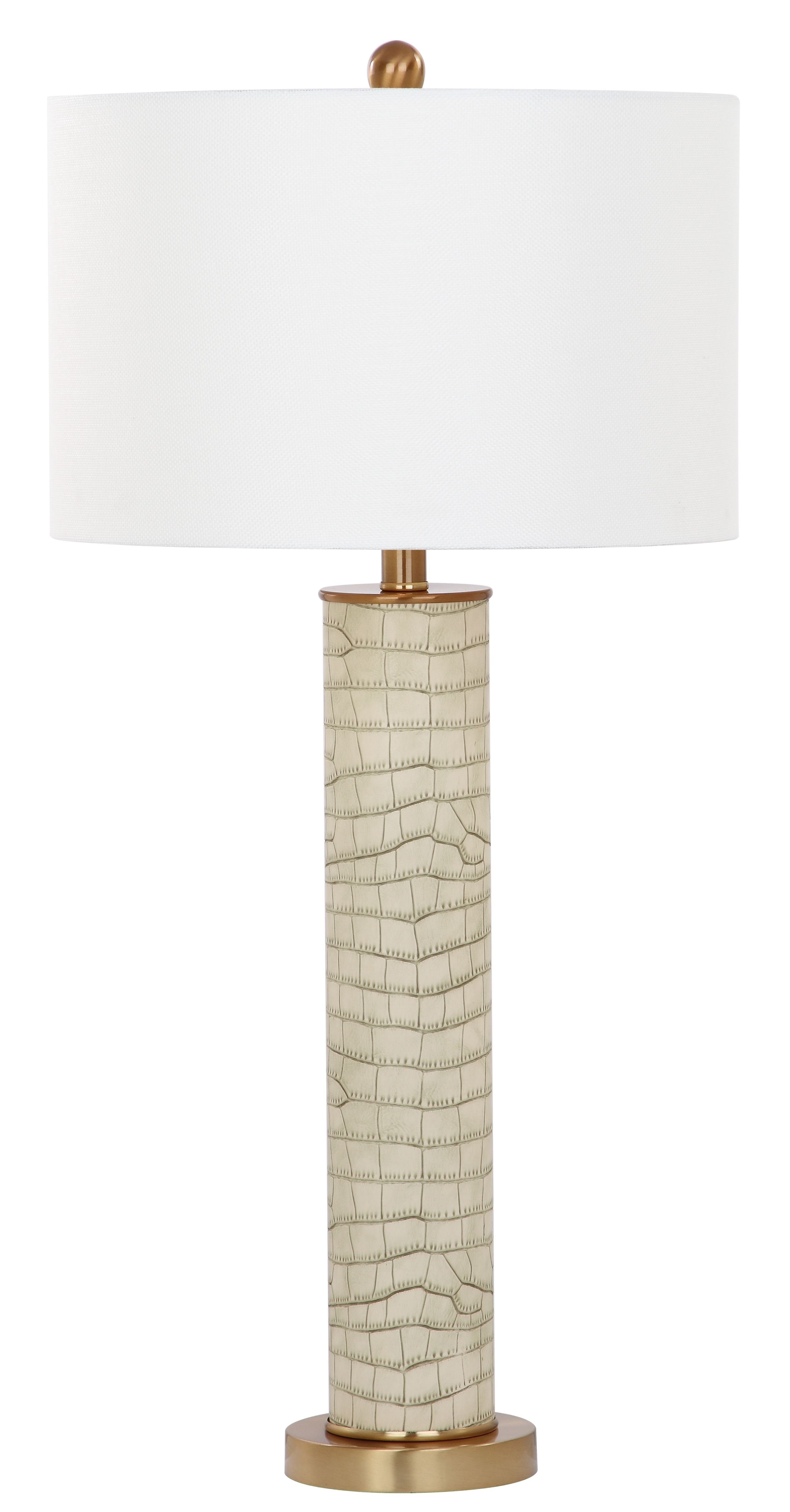 Ollie 31.5-Inch H Faux Alligator Table Lamp - Cream - Arlo Home - Image 3