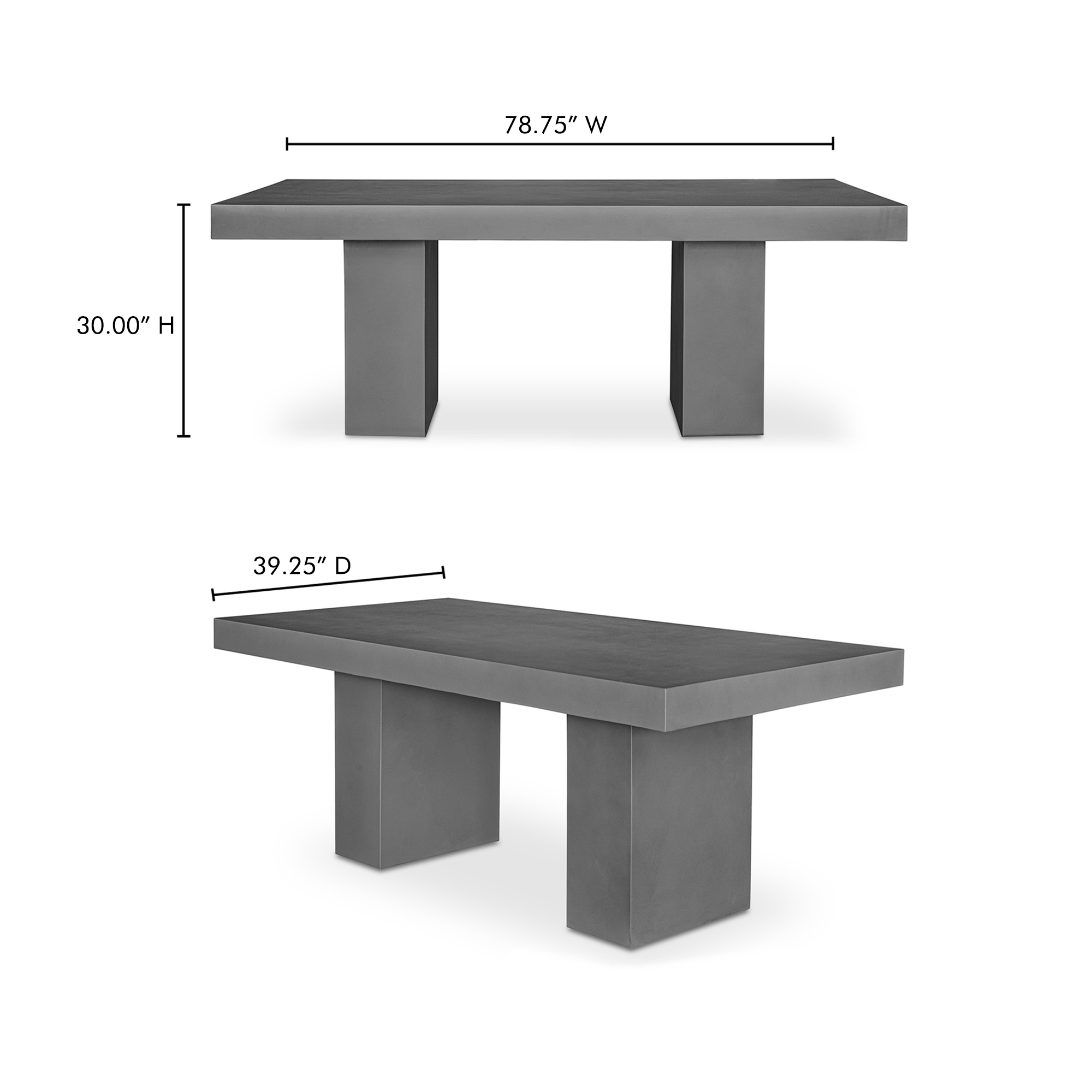 Antonius Outdoor Dining Table Dark Grey - Image 6