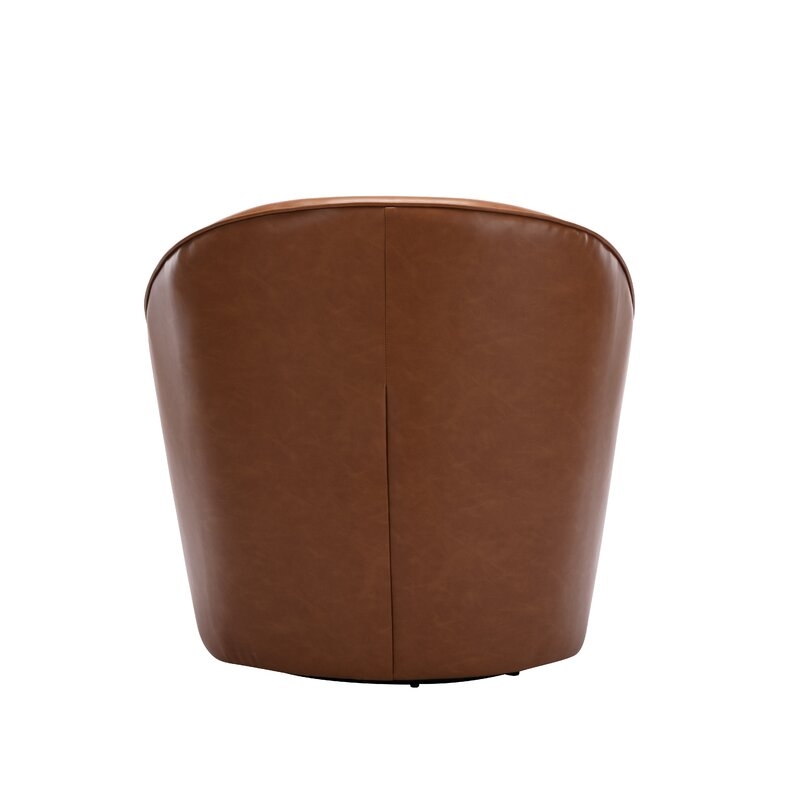 Gregory Vegan Leather Swivel Barrel Chair - Image 6