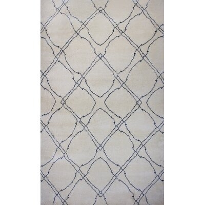 Borkholder Abstract Hand Knotted Wool Natural Area Rug - Image 0