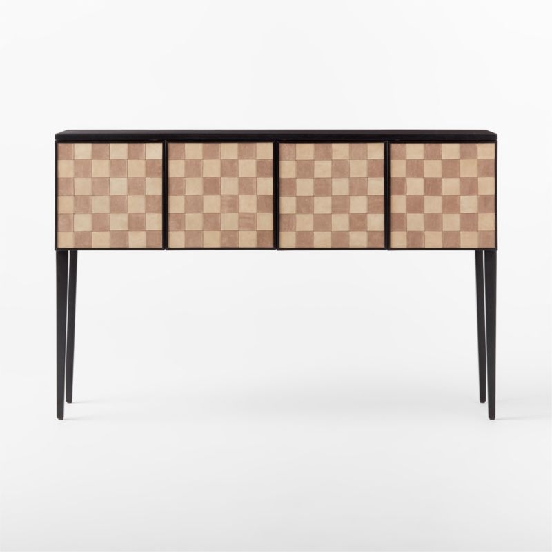 Chelsea Leather Woven Credenza - Image 1