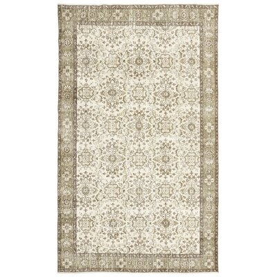 One-of-a-Kind Hand-Knotted 1960s Beige 5'8" x 9'2" Area Rug - Image 0