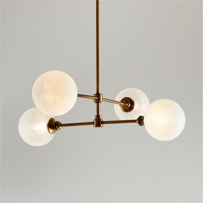 Bouldin Salt Blasted Glass Chandelier Light 42" - Image 0