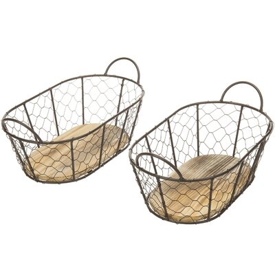 Tabletop Kitchen Storage Baskets With Handles - Image 0