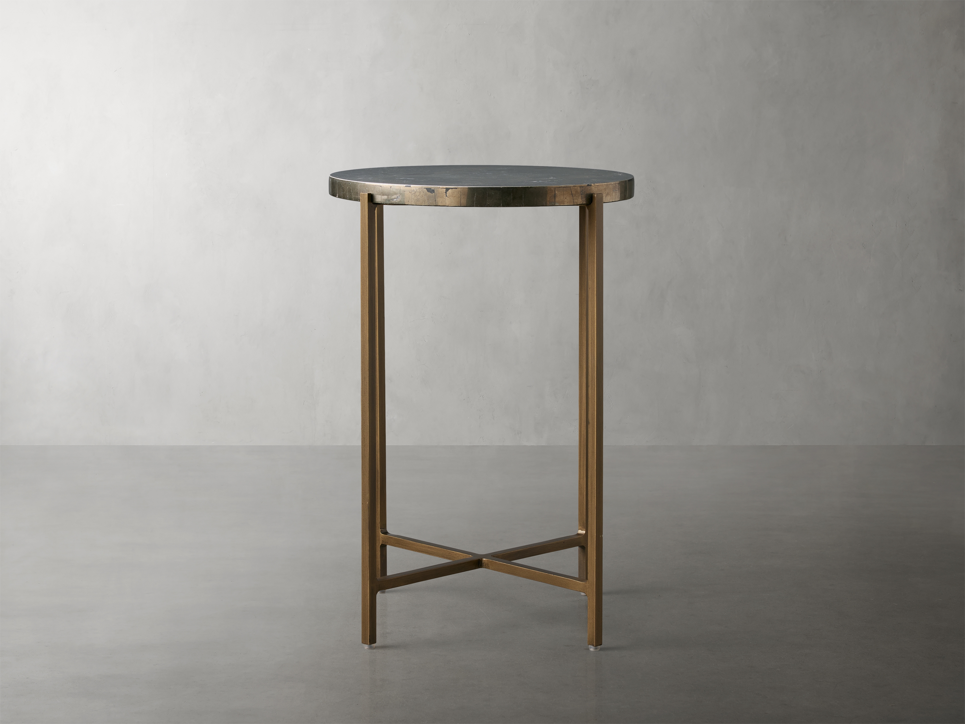 Ludlow Martini Table in Gold Pyrite Stone - Image 0