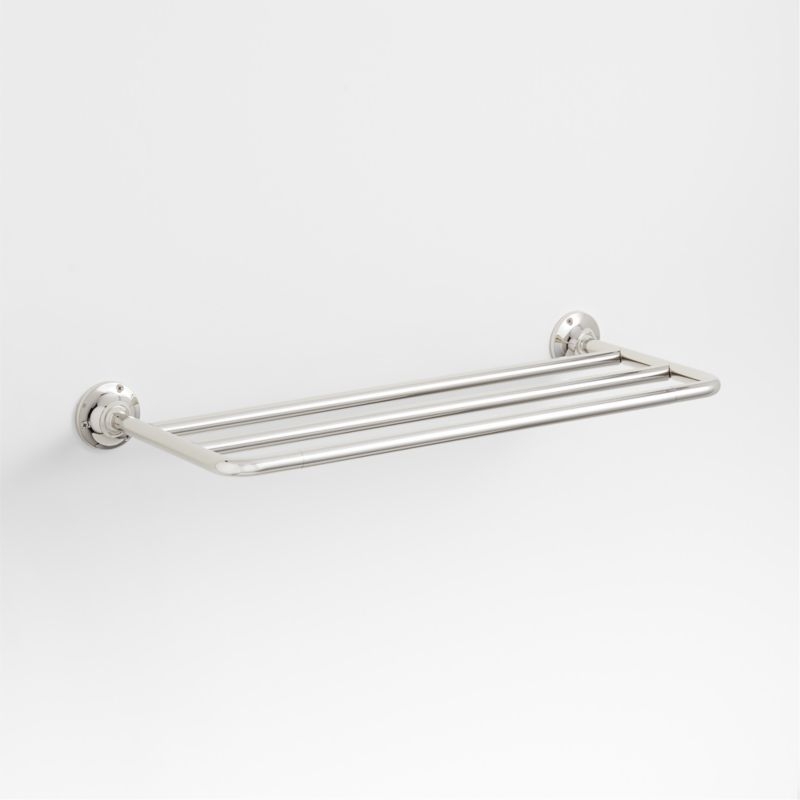Classic Round Polished Chrome Wall-Mounted Bathroom Towel Rack - Image 1
