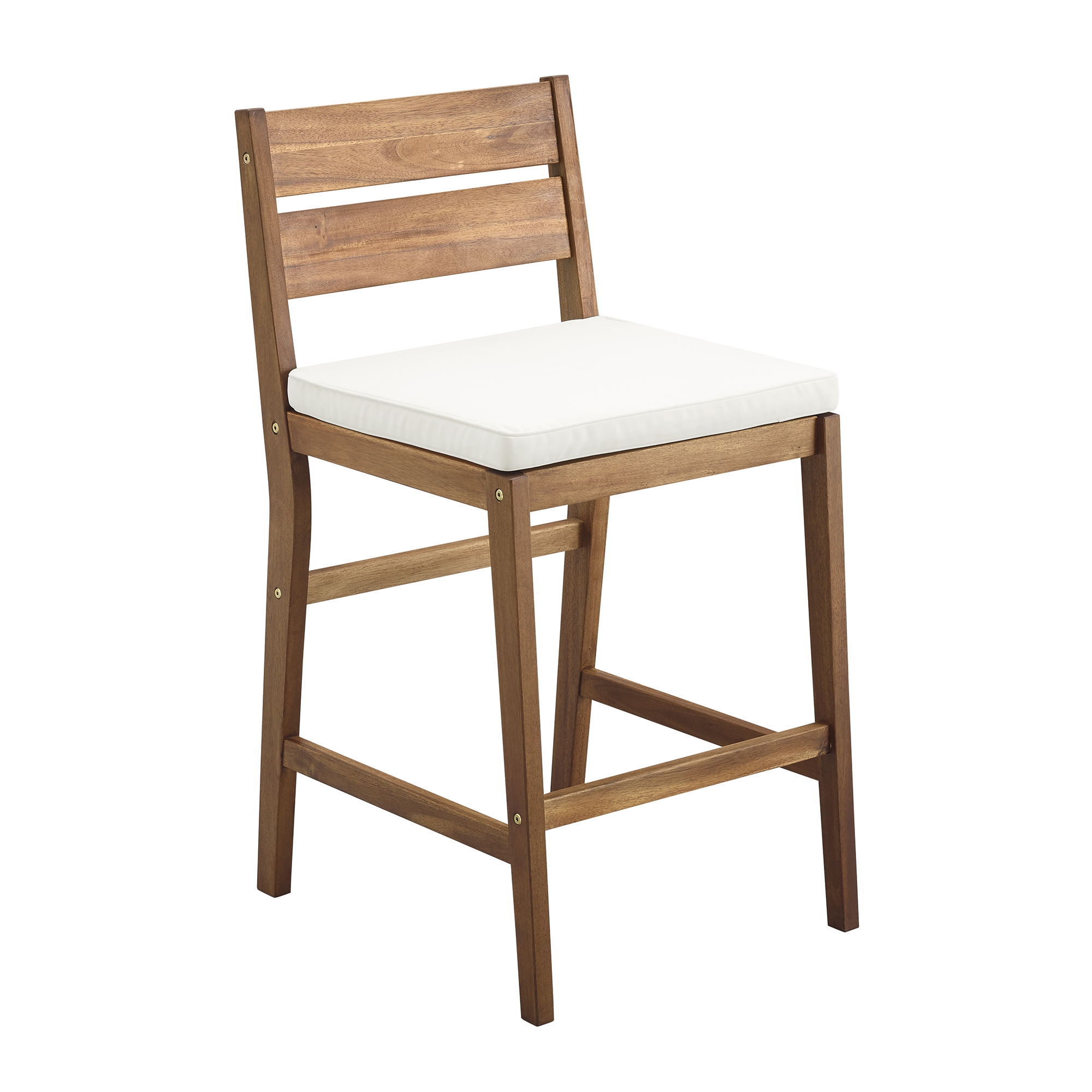 Acacia Wood Counter Stools, Set of 2 - Brown - Image 0