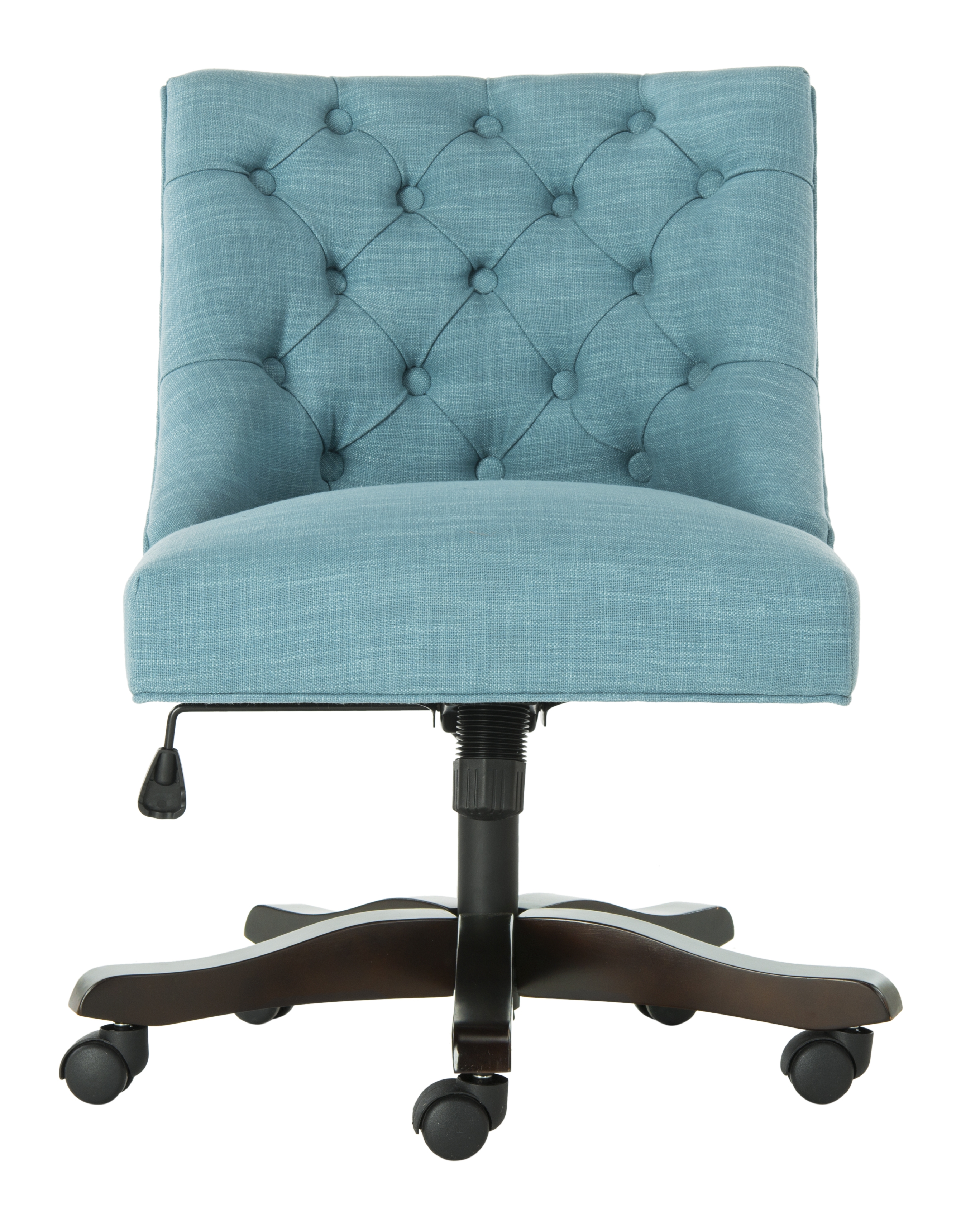 Soho Tufted Linen Swivel Desk Chair - Light Blue - Arlo Home - Image 0
