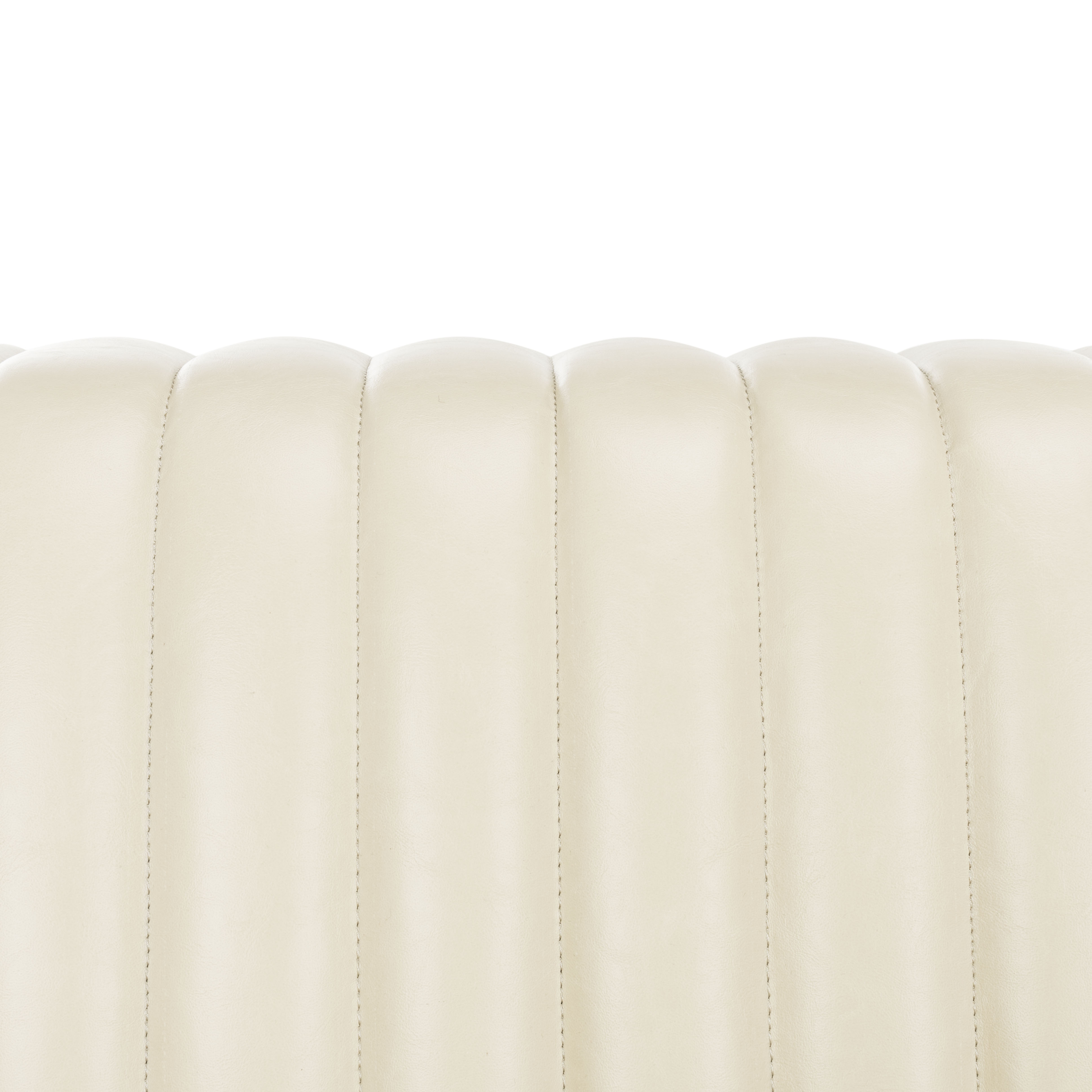 Carmina Channeled Leather Sofa - Light Beige - Safavieh - Image 6