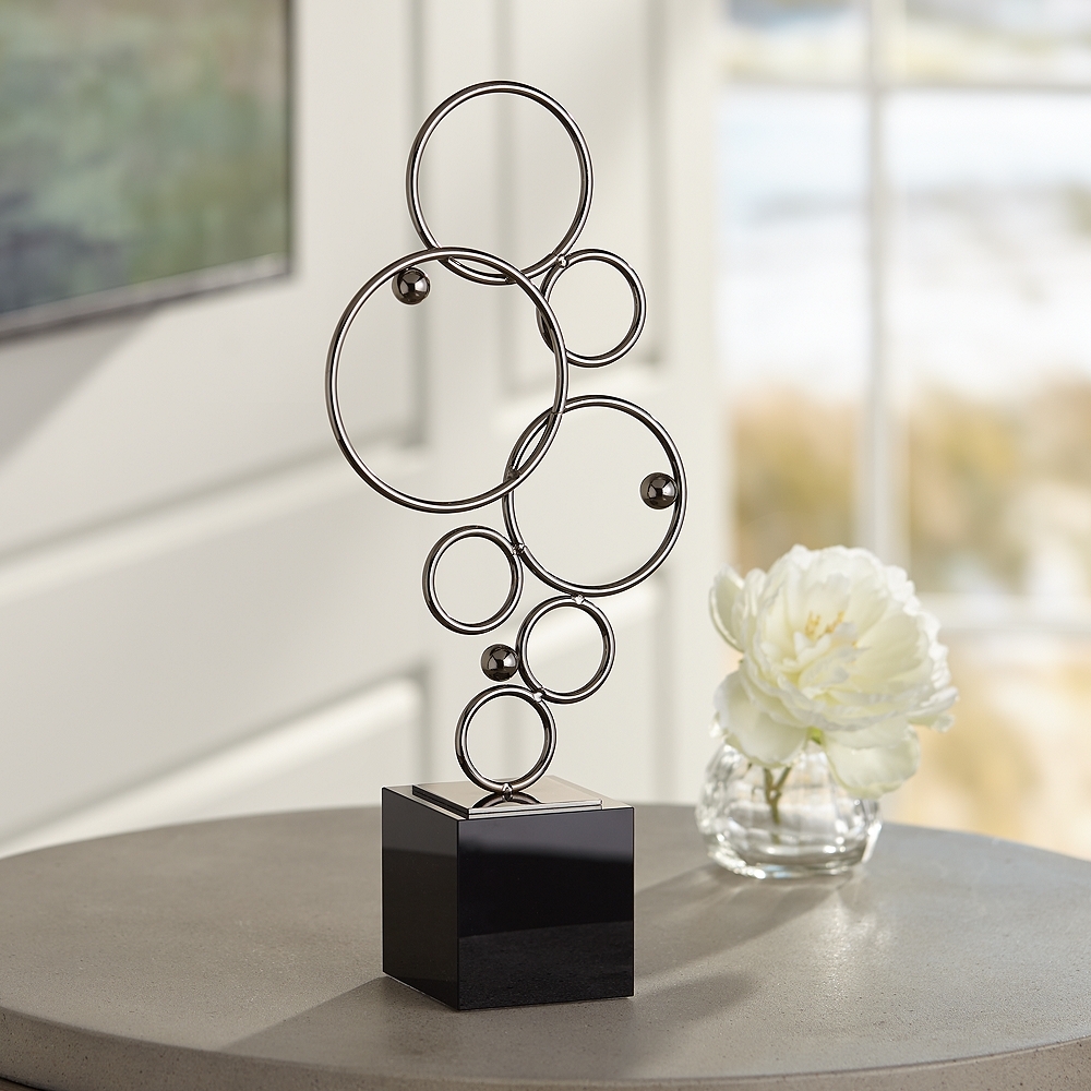 Bubbly 15" High Glossy Black Metal Sculpture - Image 0