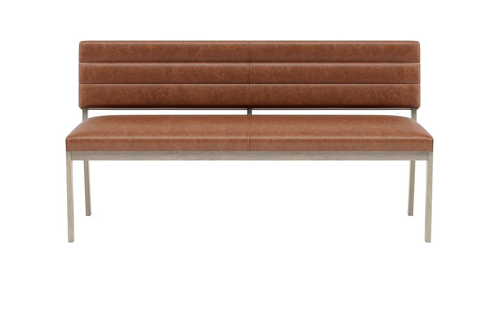 Nora Leather Wood Framed Upholstered Bench - Image 0